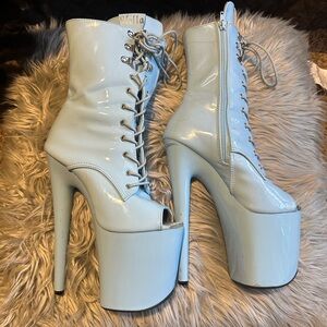 hella heels 8 inch open toe heel boots